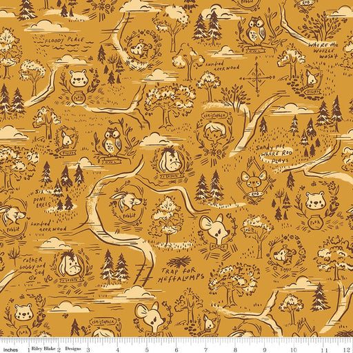 100 Aker Woods by Jill Howarth for Riley Blake Designs - Map C15171 - GOLD - Half Yard September 2024 - Modern Fabric Shoppe