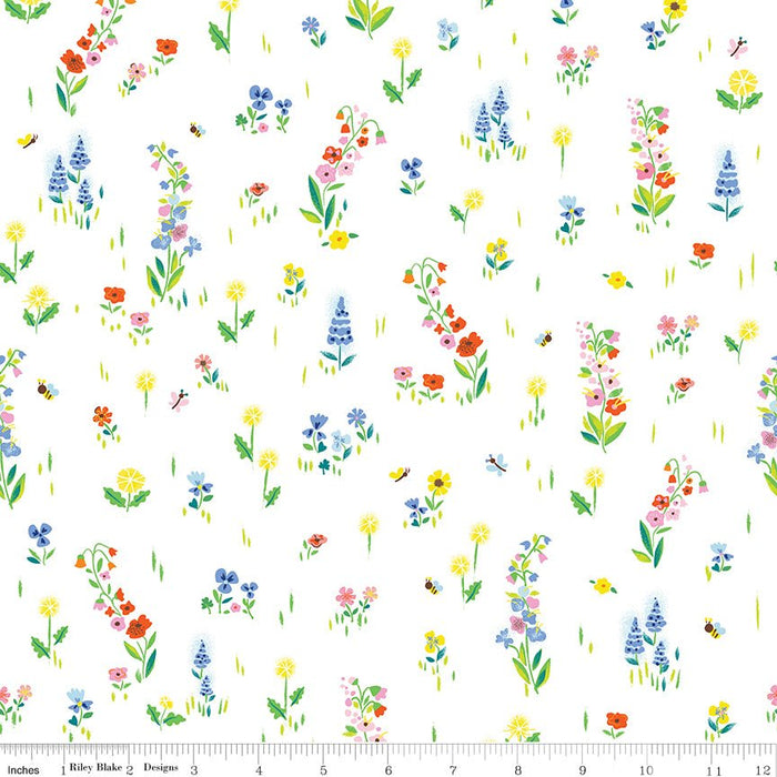 100 Aker Woods by Jill Howarth for Riley Blake Designs - Picnic Meadow C15172 - WHITE - Half Yard September 2024 - Modern Fabric Shoppe