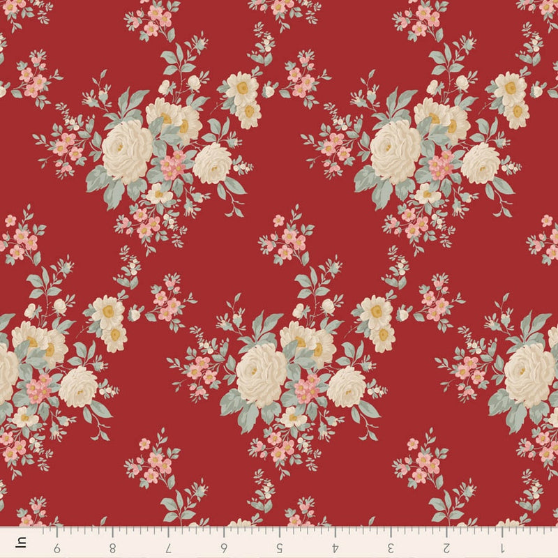 PRE-ORDER Tilda- Merry Little Christmas- Carol Burgundy TIL100622- Half Yard- July 2027