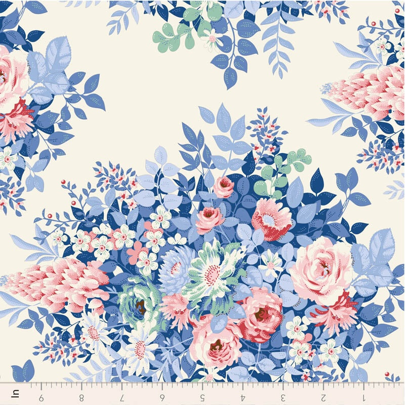 Tilda- Something Blue- Whimsy Flower TIL100665 Cream- Half Yard- June 2026