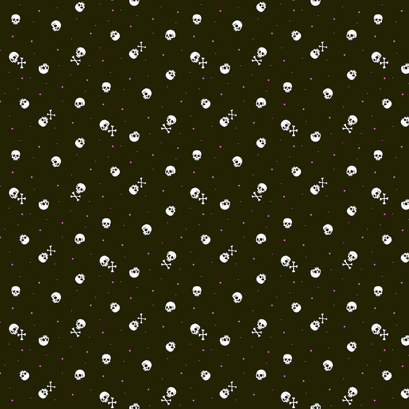 PRE-Order Enchanter by Libs Elliott- Skulls A-10781-K Raven- Half Yard- April 2027