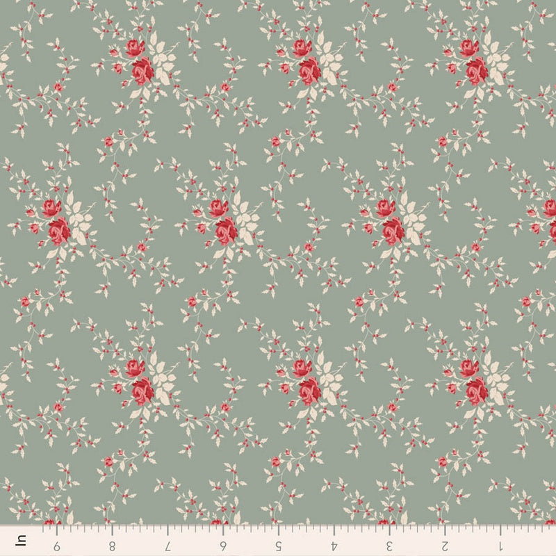 PRE-ORDER Tilda- Merry Little Christmas Blender- Noel Duck Egg TIL110141- Half Yard- July 2027