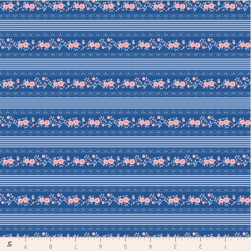 Tilda- Something Blue- Blenders Claramay TIL110167 Blue- Half Yard- June 2026