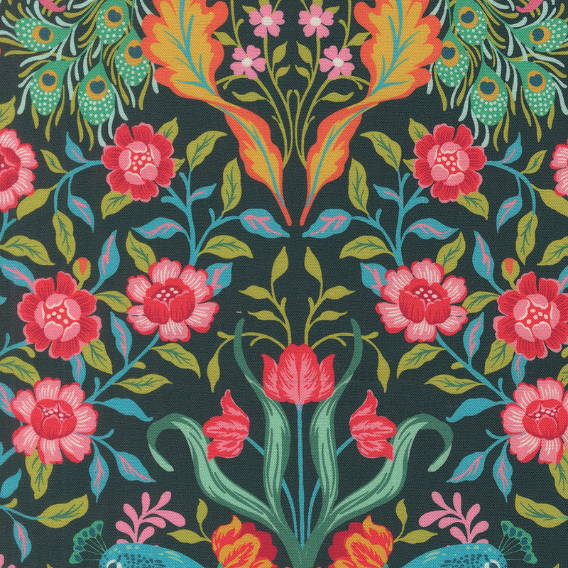 PRE-Order Tilbury Garden by Crystal Manning-  Prussian Blue 11990 19- Half Yard- March 2027