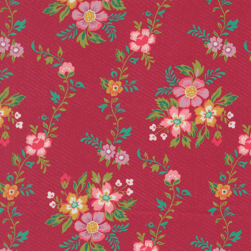 PRE-Order Tilbury Garden by Crystal Manning-  Pomegranate 11991 16- Half Yard- March 2027