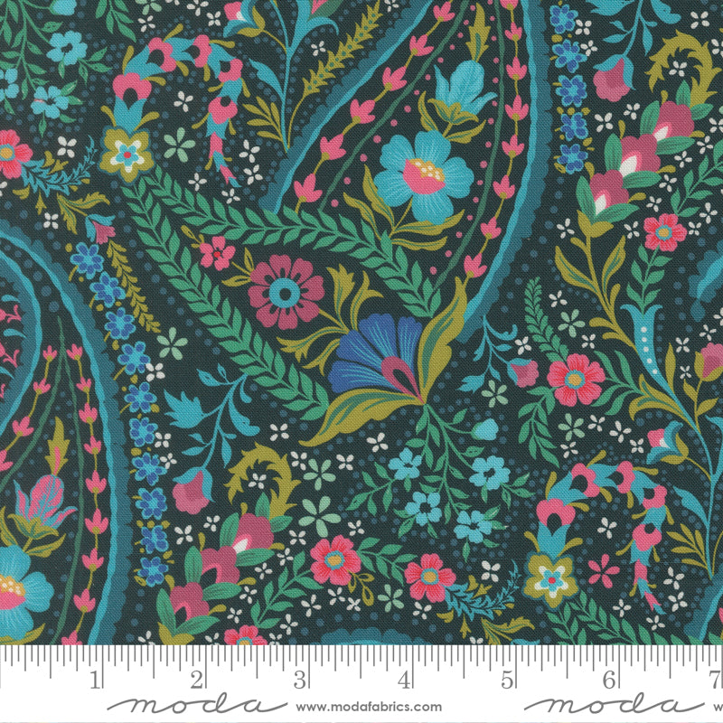 PRE-Order Tilbury Garden by Crystal Manning- Prussian Blue 11992 19- Half Yard- March 2027