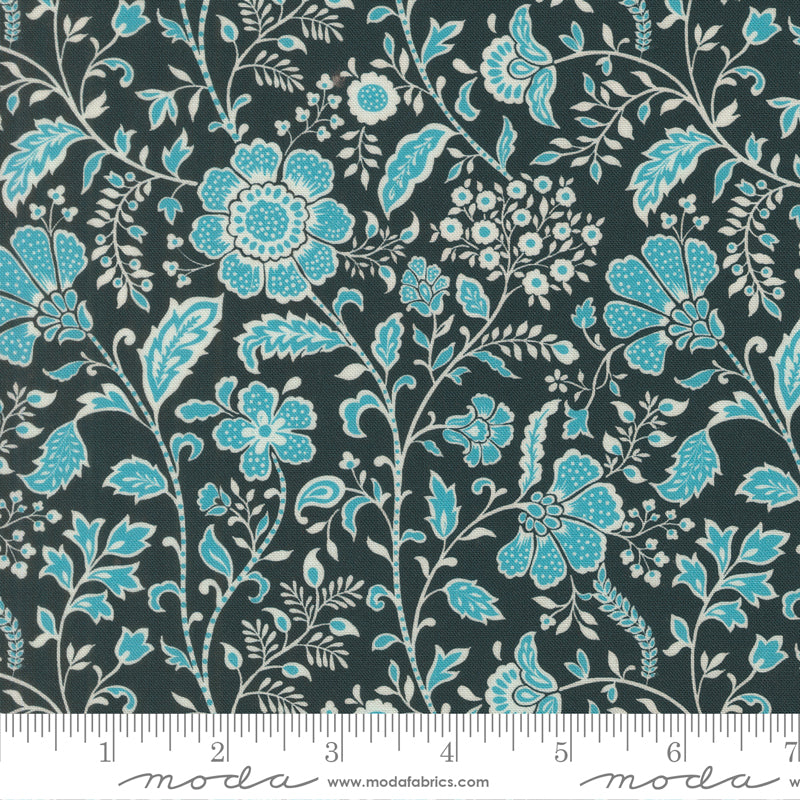 PRE-Order Tilbury Garden by Crystal Manning- Prussian Blue 11993 19- Half Yard- March 2027