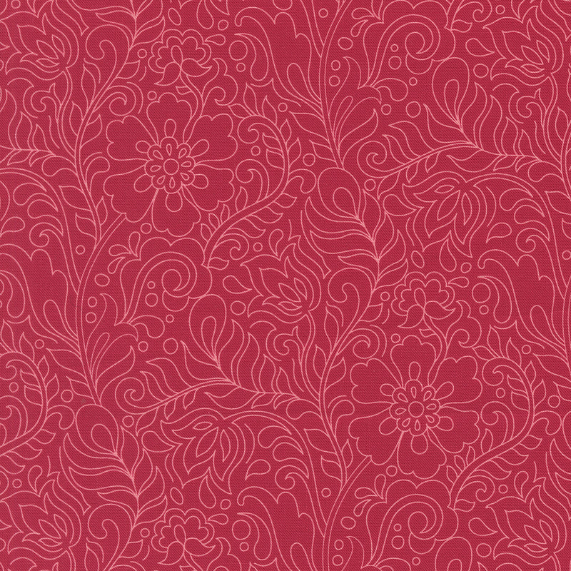 PRE-Order Tilbury Garden by Crystal Manning- Pomegranate 11997 16- Half Yard- March 2027