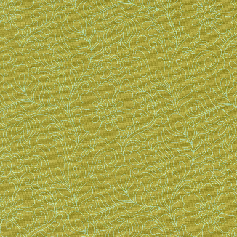 PRE-Order Tilbury Garden by Crystal Manning- Pesto 11997 27- Half Yard- March 2027