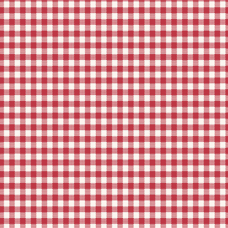 Tilda Woven Widebacks 108" Width- Gingham TIL150018-V15-Red- Half Yard- October 2026