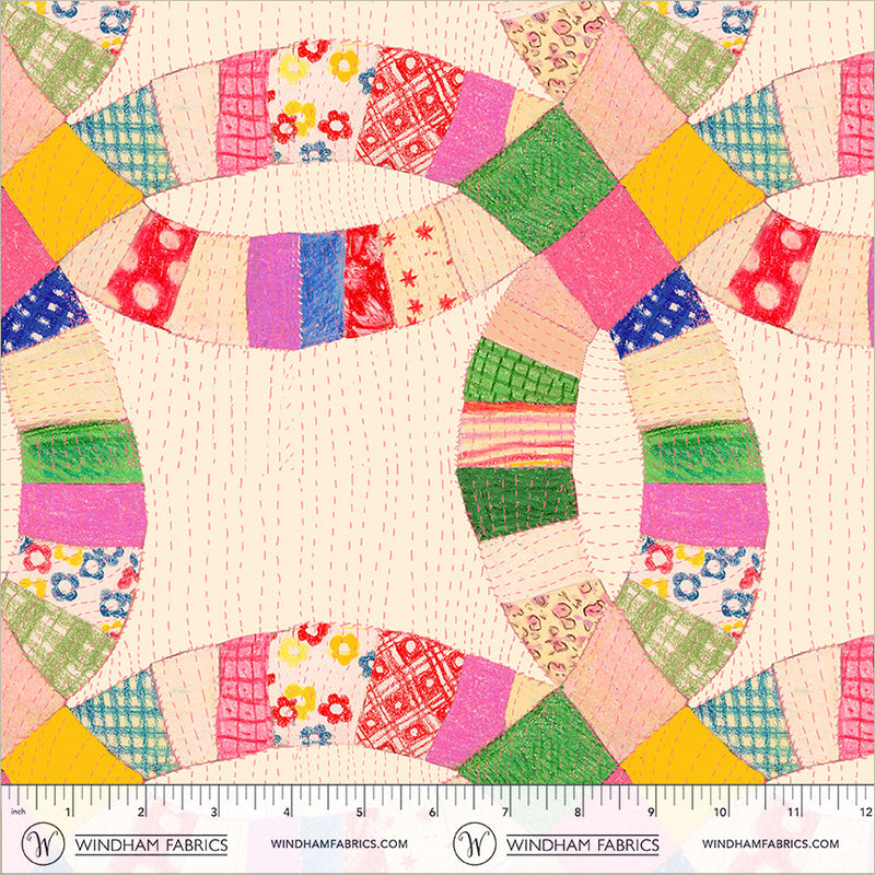 PRE-Order Heather Ross- Boat Race- Cheater 55601D-1 Cream- Half Yard- May 2027