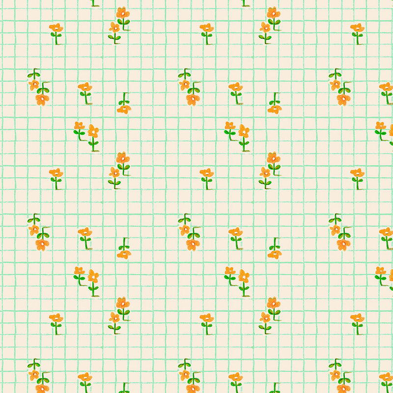 PRE-Order Heather Ross- Boat Race- Trellis 55609D-10 Aqua- Half Yard- May 2027