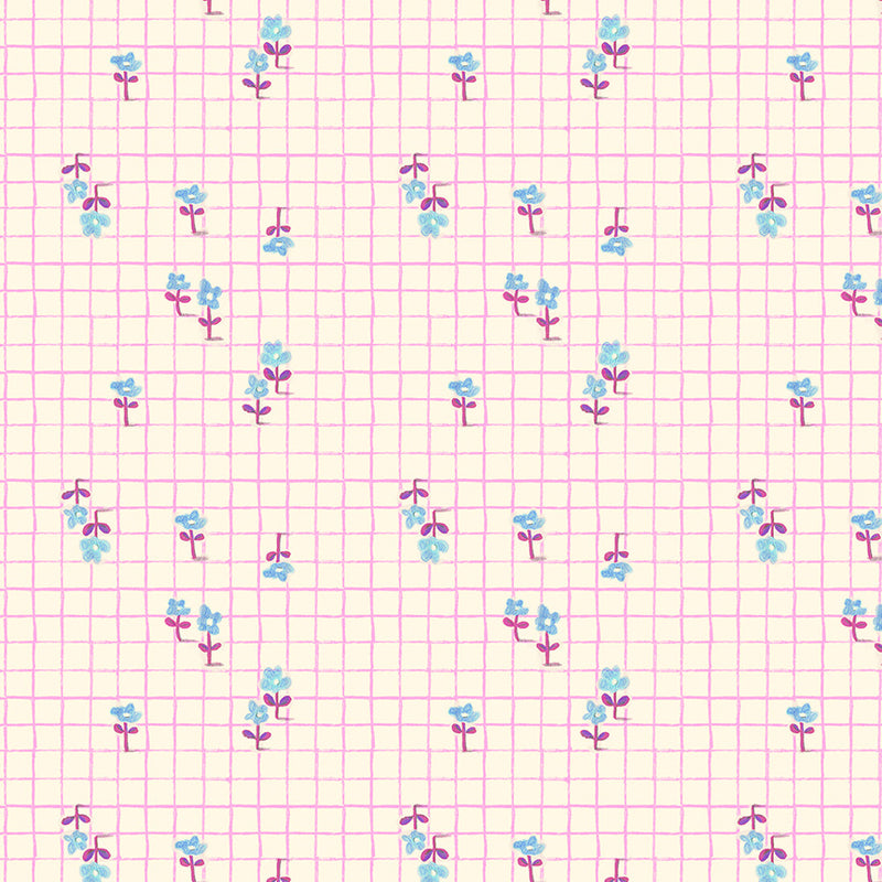 PRE-Order Heather Ross- Boat Race- Trellis 55609D-20 Hot Pink- Half Yard- May 2027