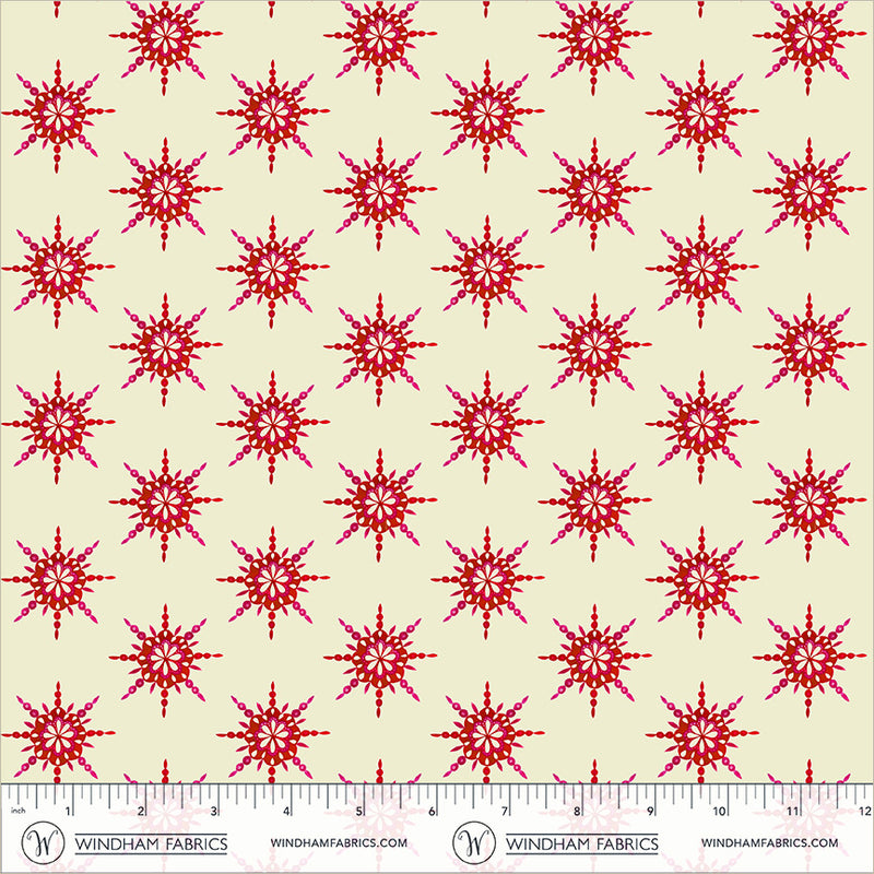 PRE-Order Sally Kelly- Celestial Skies- Starburst 55846D-10-Cream/Red-  Half Yard- May 2027