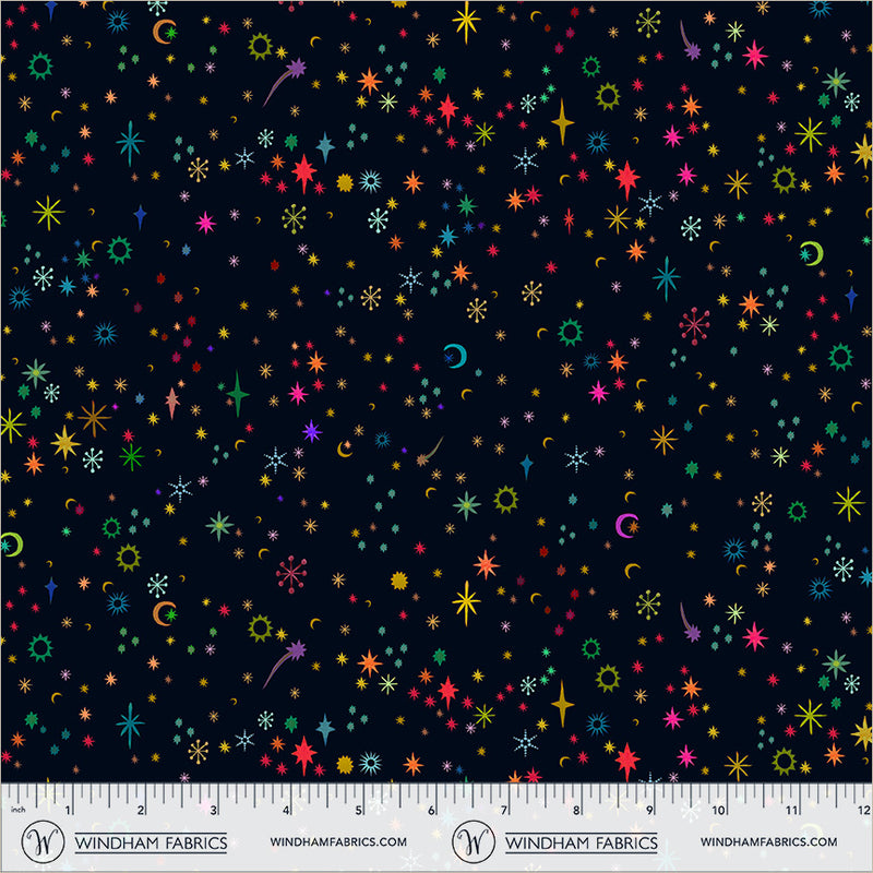 PRE-Order Sally Kelly- Celestial Skies- Stella Sky 55847D-3-Night-Multi-  Half Yard- May 2027