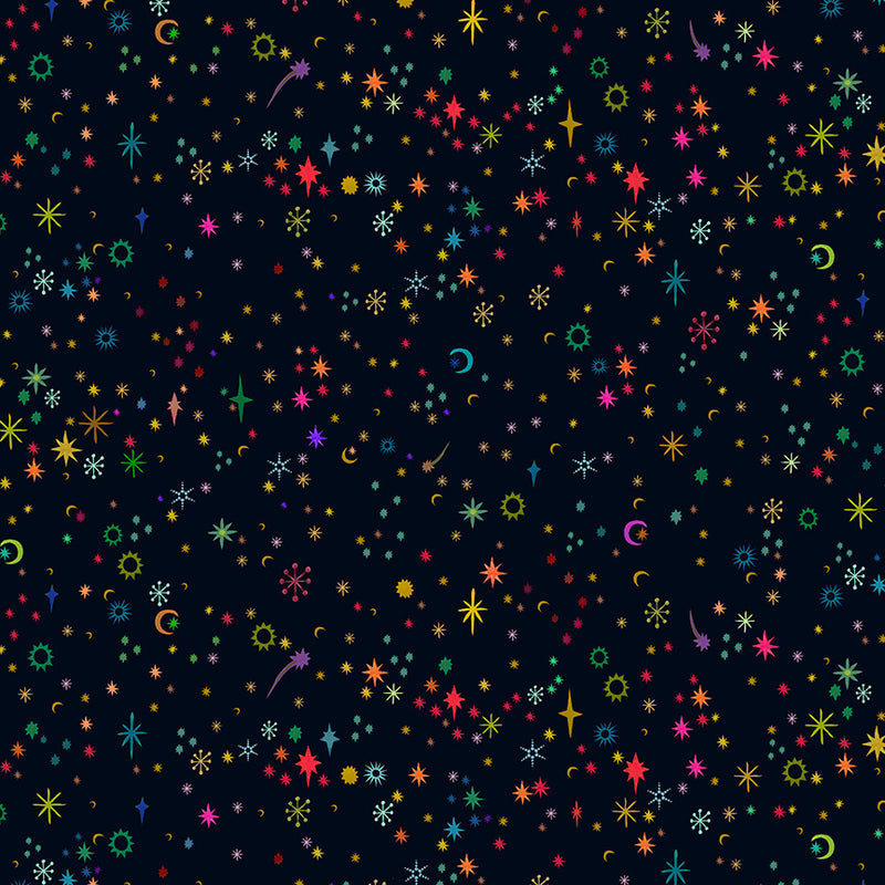 PRE-Order Sally Kelly- Celestial Skies- Stella Sky 55847D-3-Night-Multi-  Half Yard- May 2027