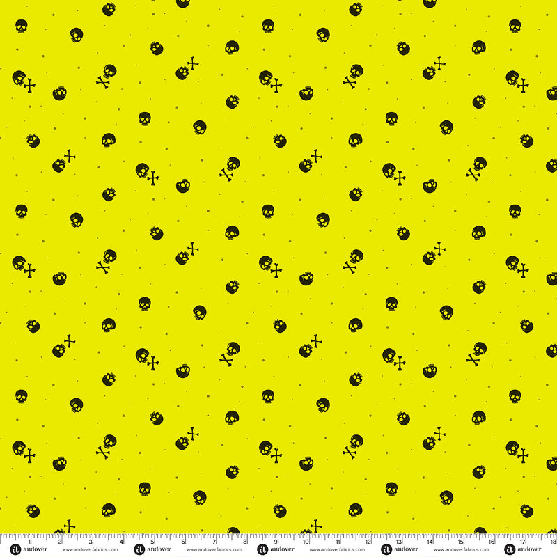 PRE-Order Enchanter by Libs Elliott- Skulls A-10781-V Acid- Half Yard- April 2027