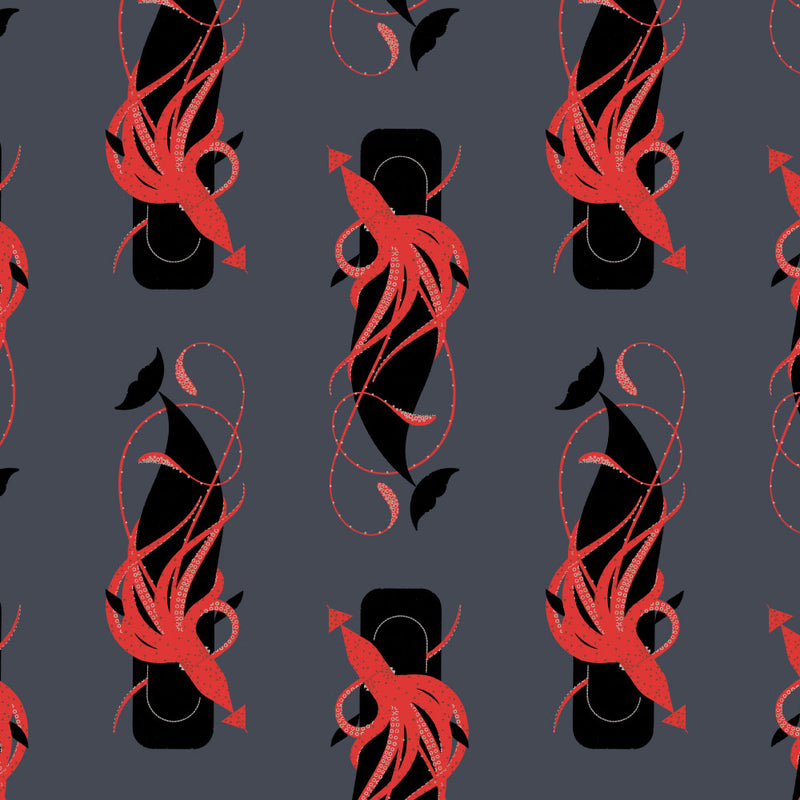 Iconic by Charley Harper- Small Squid & Whale CH-201 Half Yard- October 2024