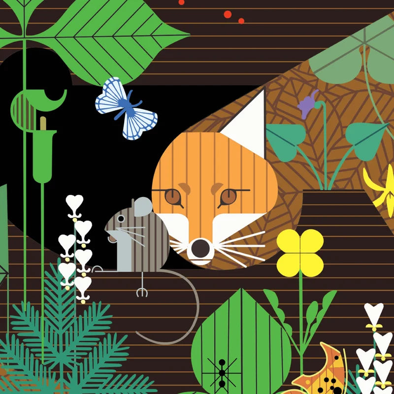 Woodland Wonder by Charley Harper- Woodland Wonder Poster Panel CH-457 Yard- August 2026