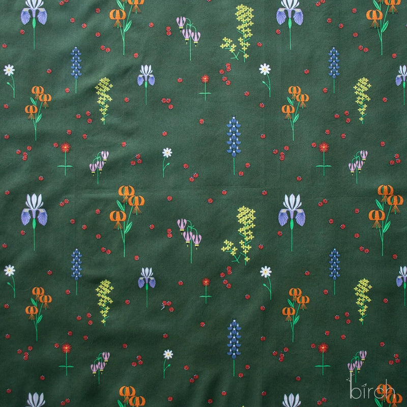 Sierra Range by Charley Harper- Sierra in Bloom Deep Forest CH-162  Half Yard- August 2026