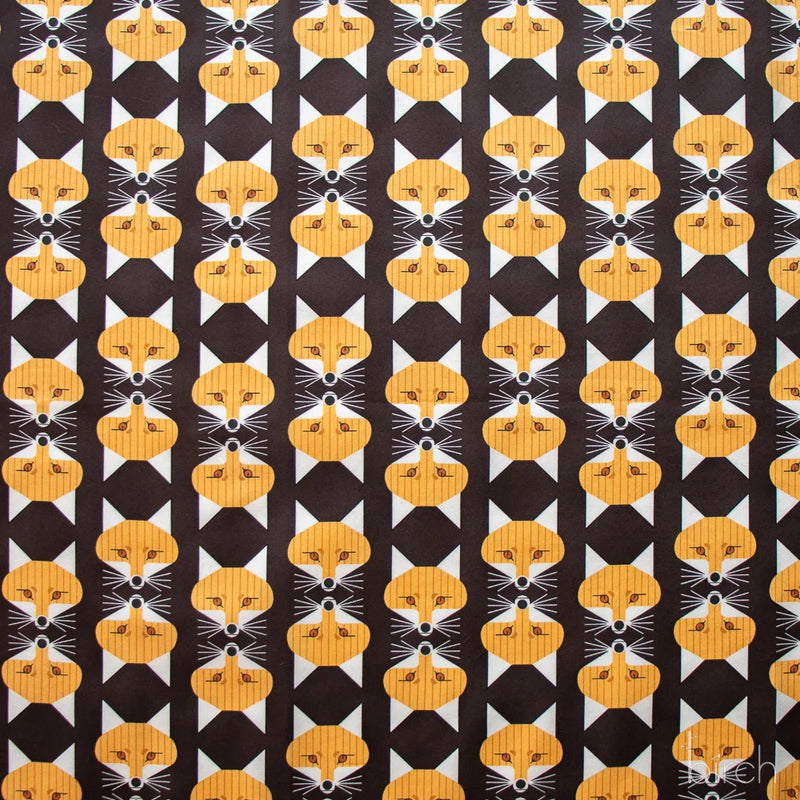 Woodland Wonders by Charley Harper- Fox Face Raisin CH-462 Half Yard- August 2026