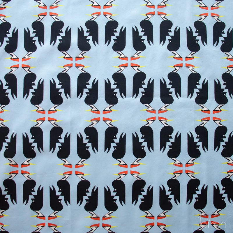 Woodland Wonders by Charley Harper- Woodpecker Blue CH-465  Half Yard- August 2026