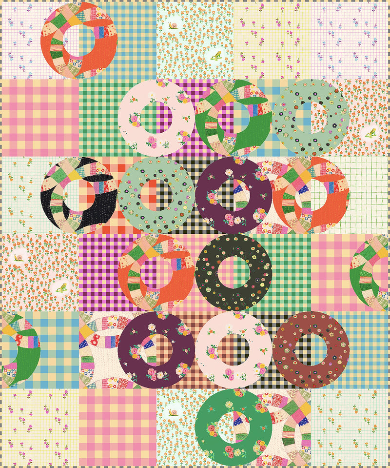 PRE-Order Heather Ross- Dancing Donuts Quilt Kit featuring Heather Ross Boat Race- March 2027