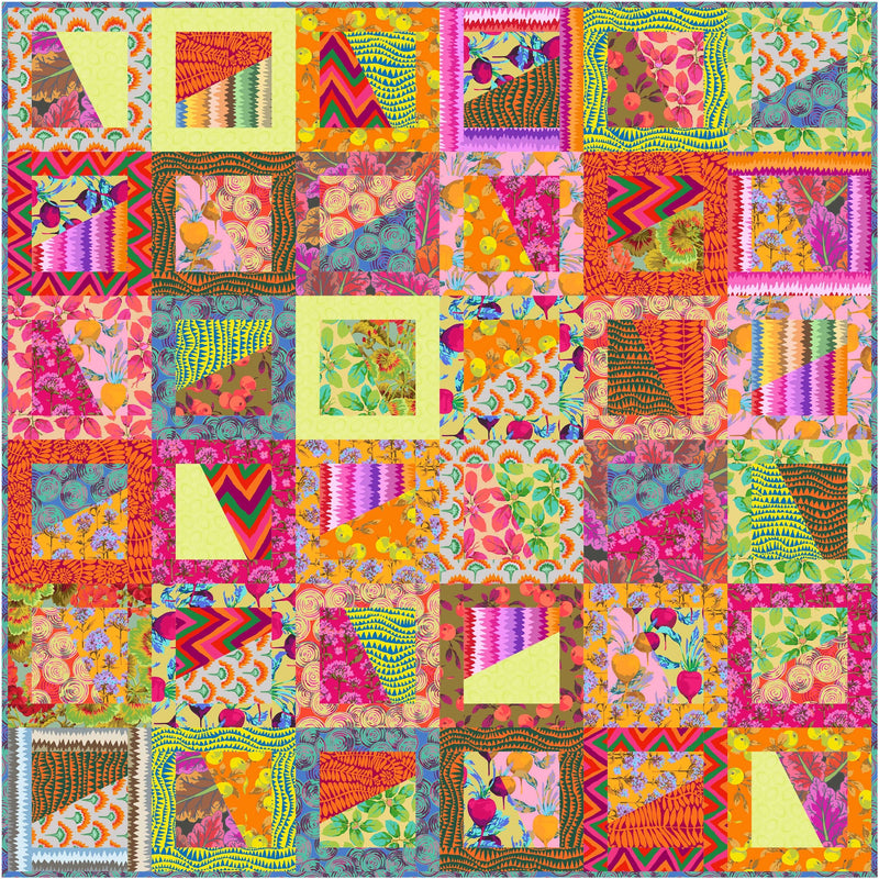 PRE-ORDER Kaffe Fassett- Flip Flop Quilt Kit- Warm- February 2027