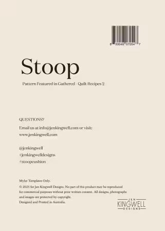 Jen Kingwell- Stoop Mylar Template Set