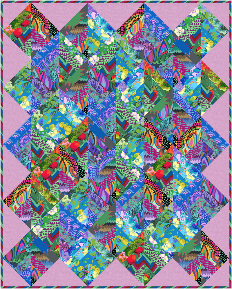 PRE-ORDER Kaffe Fassett- Jumping Jack Quilt Kit- Cool- February 2027