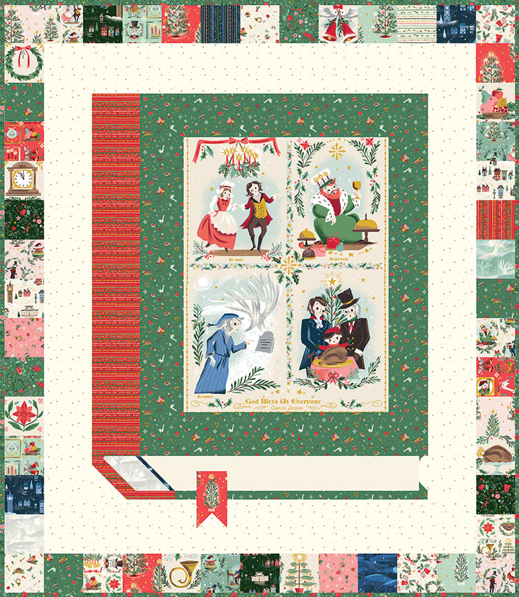 PRE-ORDER Jill Howarth- A Dickens' Christmas Panel Boxed Quilt Kit featuring Carol- June 2027