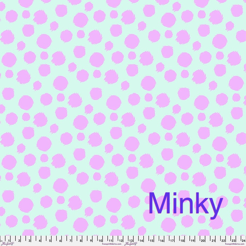 PRE-Order Tabby Road Deja Vu- MINKY Fur Ball MKTP001.TECHNOMINT- Half Yard