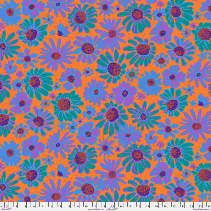 Kaffe Fassett August 2024 Collective-Bloomers- PWBM093.ORANGE- Half Yard