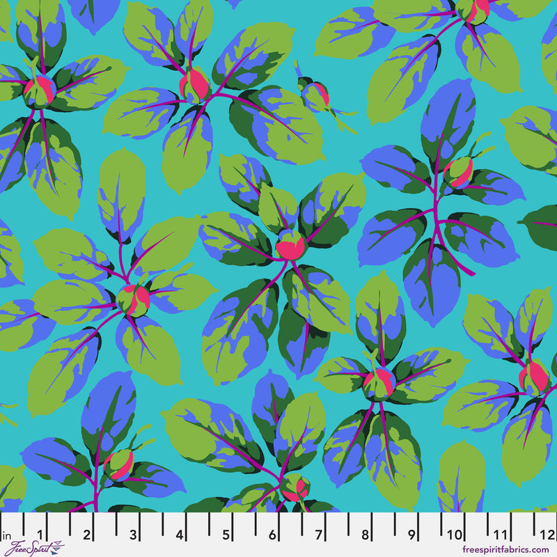 PRE-Order Kaffe Fassett February 2027 Collective- Rose Leaves PWMD005.BLUE- Half Yard