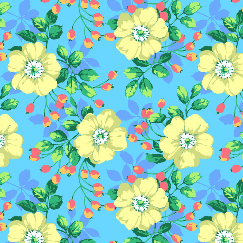 PRE-Order Kaffe Fassett February 2027 Collective- Shrub Rose PWMD006.BLUE- Half Yard