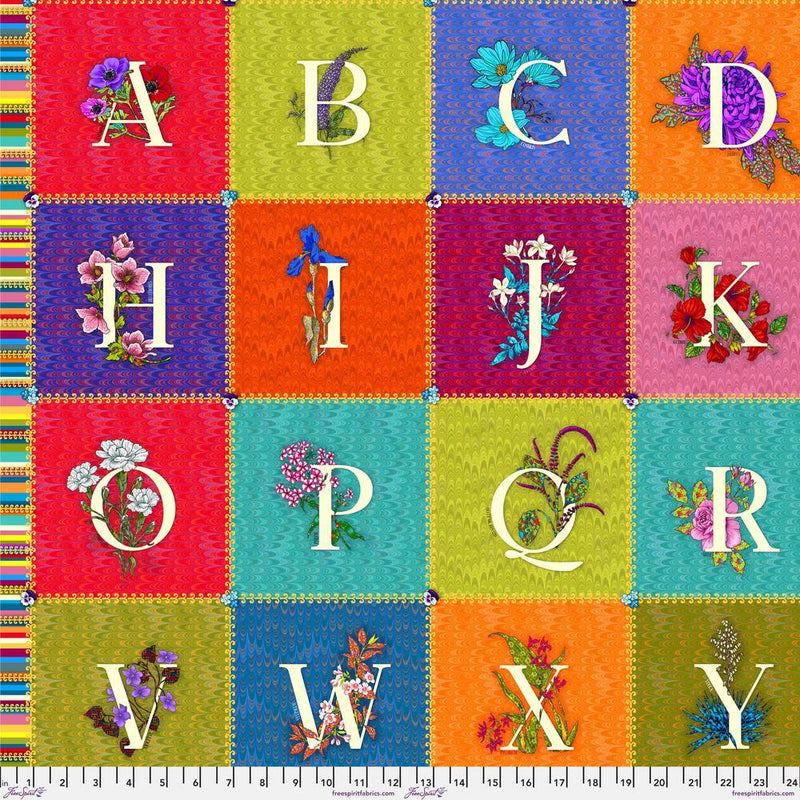 Language of Flowers by Odile Bailloeul- Alphabet Panel PWOB099.PANEL - Half Yard