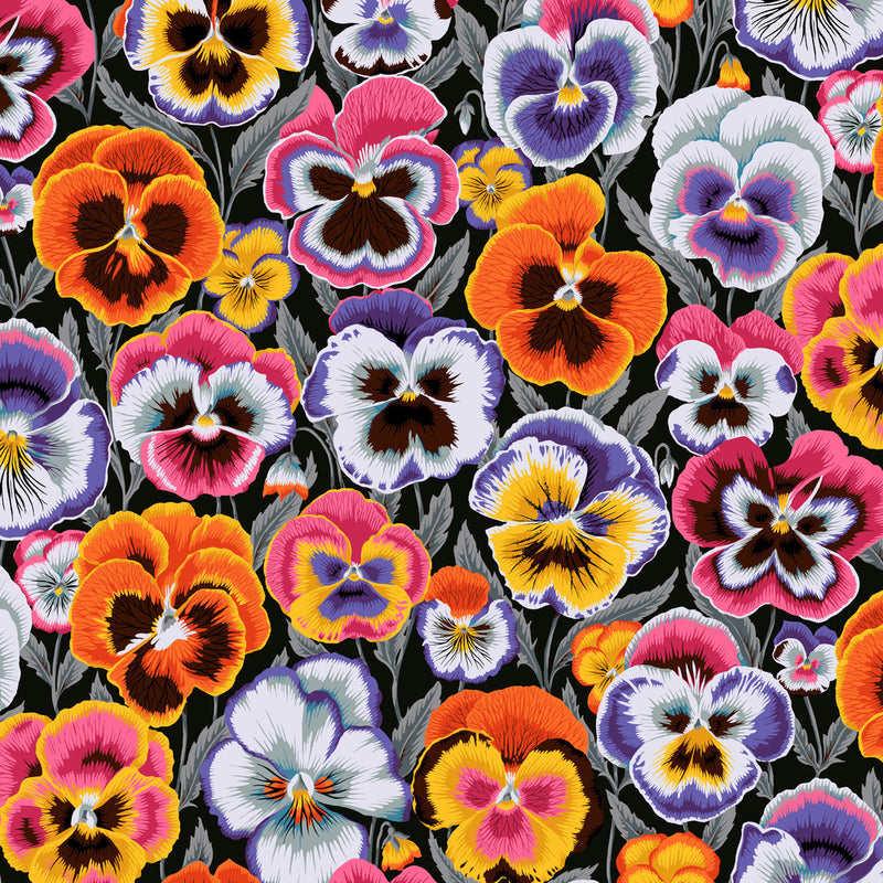 PRE-Order Kaffe Fassett February 2027 Collective- Big Pansies PWPJ143.CONTRAST- Half Yard