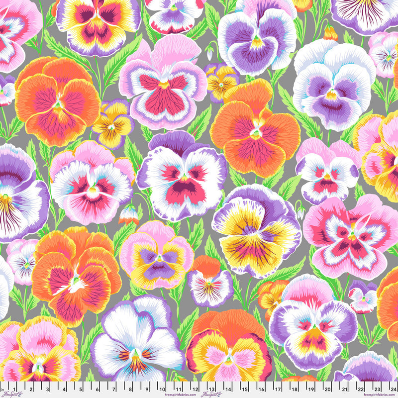 PRE-Order Kaffe Fassett February 2027 Collective- Big Pansies PWPJ143.PASTEL- Half Yard