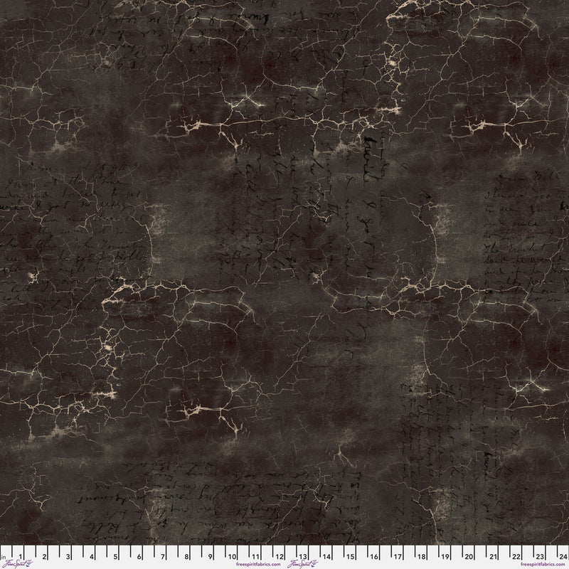 Tim Holtz- Eclectic Elements- Cracked Shadow PWTH128.BLACK- Half Yard