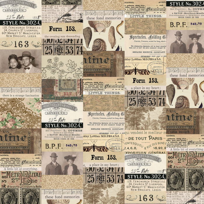 Tim Holtz- Eclectic Elements Palette- Neutral Wallpaper PWTH250.NEUTRAL- Half Yard- February 2025