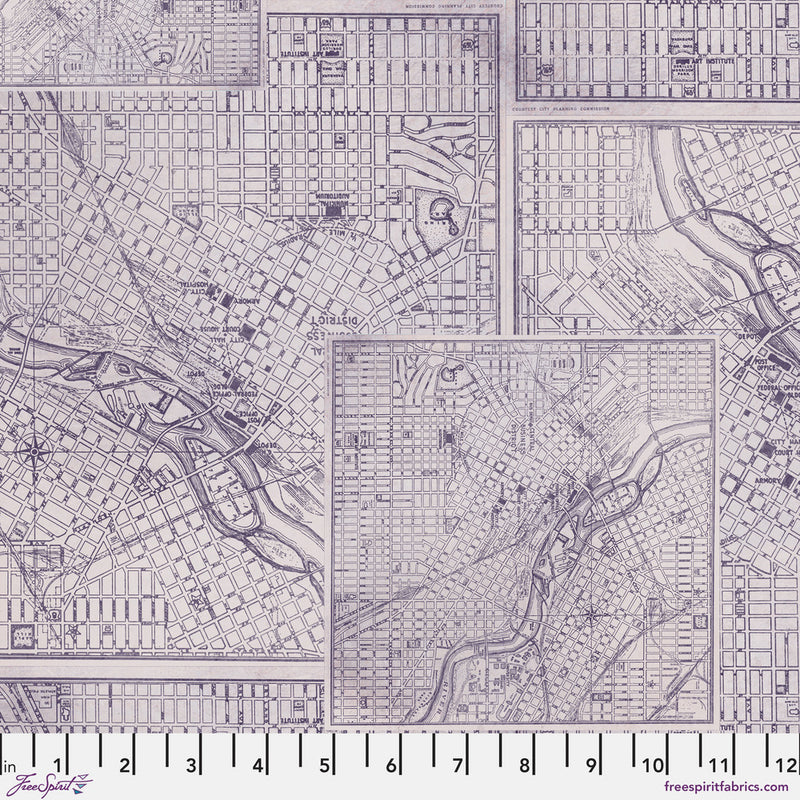 Tim Holtz- Eclectic Elements Palette- Purple Map PWTH303.PURPLE- Half Yard- July 2025