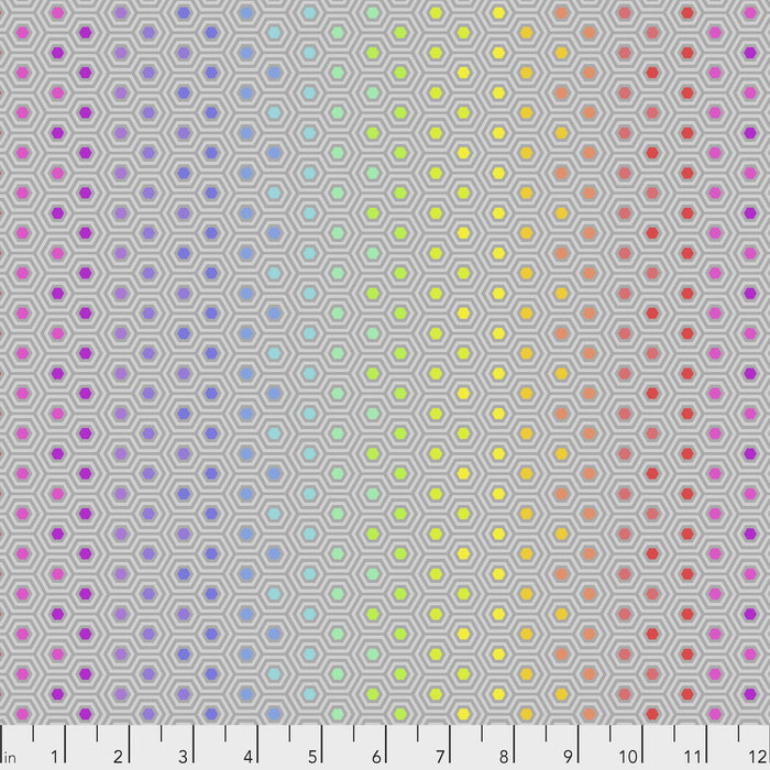 Tula Pink- True Colors Hexy Rainbow- PWTP151.DOVE- Half Yard