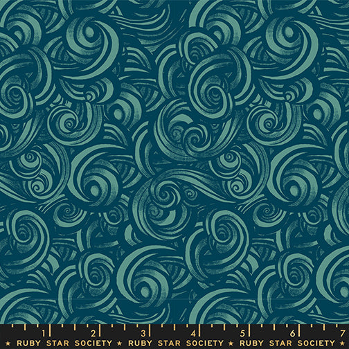 Fireglow by Sarah Watts- Smoke RS 2135 15-Turquoise  Half Yard- April 2026