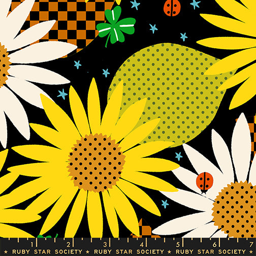 PRE-Order Daisy Days by Alexia Marcella Abegg- RS 4174 17 Black- Half Yard- April 2027