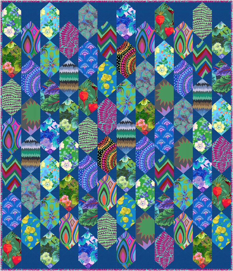 PRE-ORDER Kaffe Fassett- Rain Chain Quilt Kit- Cool- February 2027