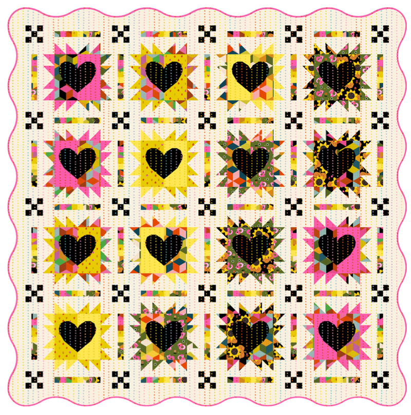 PRE-Order Alexia Marcelle Abegg- Sweetheart Quilt Kit featuring Daisy Days- April 2027