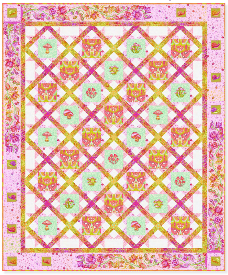PRE-ORDER Tula Pink- Down to Earth- Lattice Blooms-Afterglow Quilt Kit- March 2027