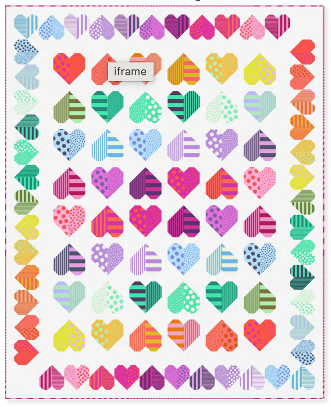PRE-ORDER Tula Pink- True Colors Sticks and Stones- Full of Love Quilt Kit- March 2027