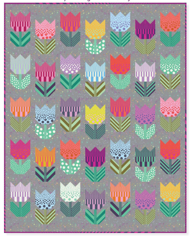 PRE-ORDER Tula Pink- Sticks and Stones- Tulip Twin Quilt Kit-  March 2027