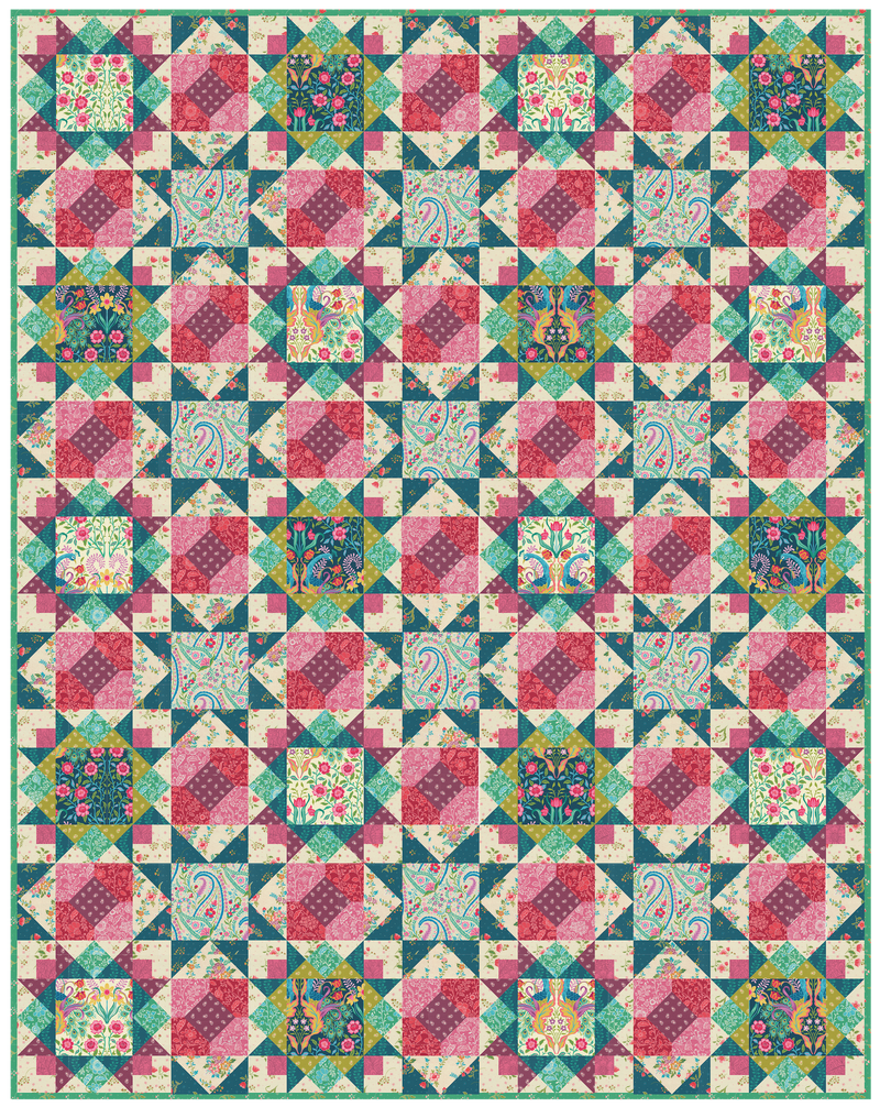 PRE-Order Crystal Manning- Plume Quilt Kit featuring Tilbury Garden- March 2027